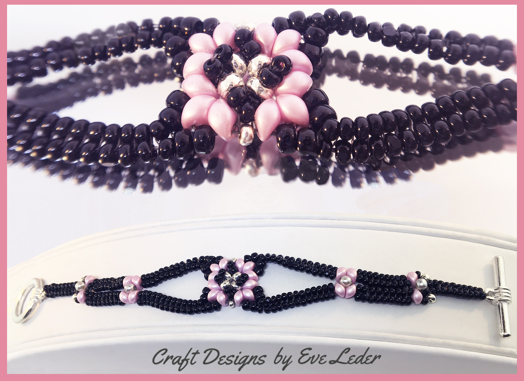 Two-Hole Bead Romance Bracelet — Craft Designs by Eve Leder