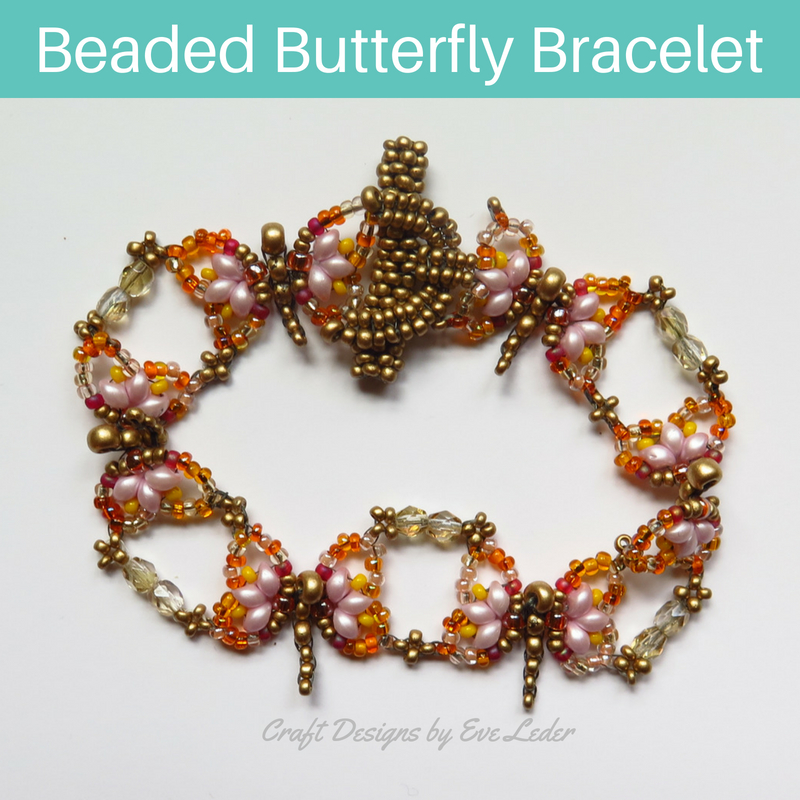 Beaded Butterfly Bracelet Pattern Craft Designs by Eve Leder